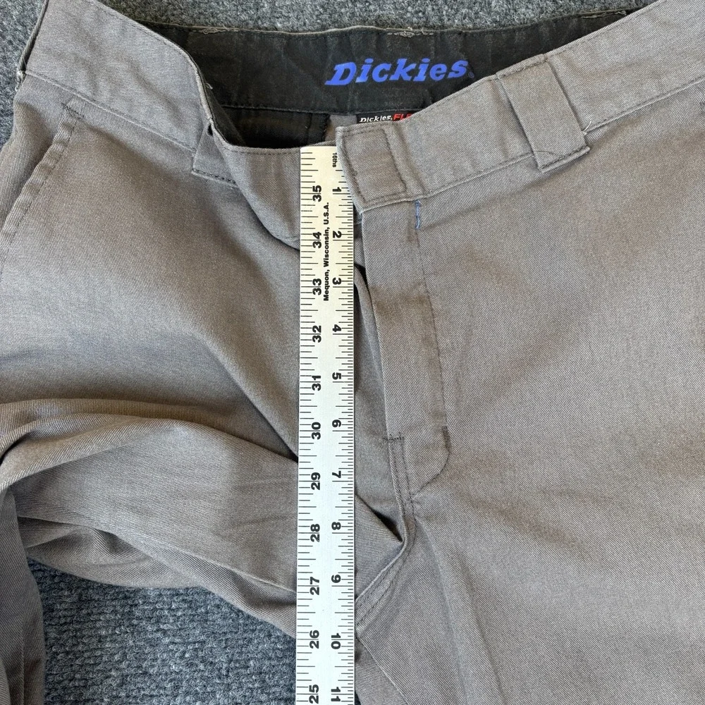 Dickies Flex Pants Mens 32x31 Gray Pockets Casual Low Rise Slim Tapered Leg